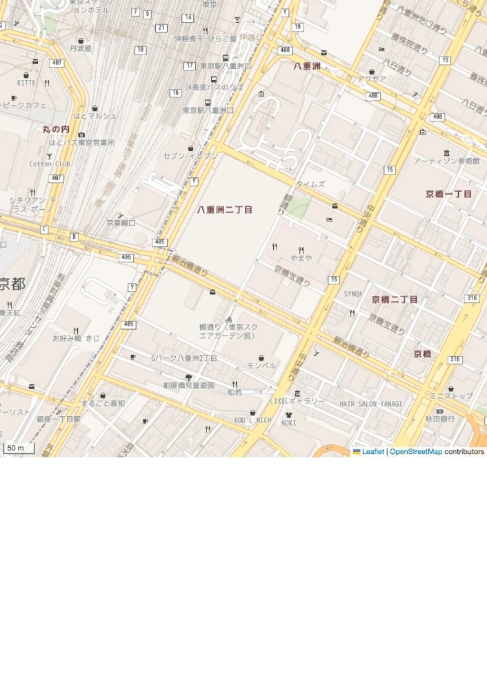 手書きスペース、メモ下の地図サンプル